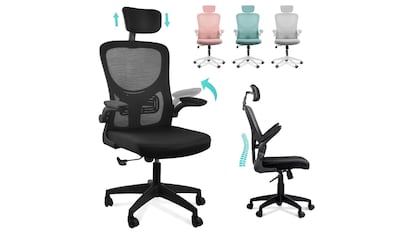 ofertas amazon: silla ergonómica con reposabrazos plegables.