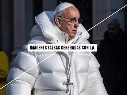 El papa Francisco con un abrigo de la marca 'Balenciaga' en una imagen generada con Inteligencia Artificial.