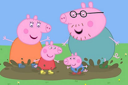 Peppa Pig y su familia.