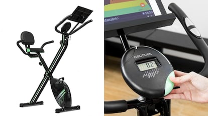 bicicleta estática que admite un peso máximo de 100 kilogramos.