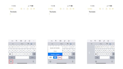 Pasos para reducir el tamaño del teclado.