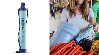 kit supervivencia amazon. filtro portátil para eliminar impurezas presentes en el agua.
