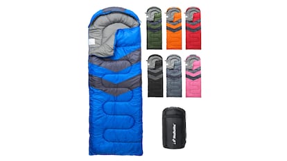 kit de supervivencia en amazon: saco de dormir individual para todas las estaciones del año.