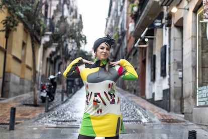 Amparo Sánchez, en una calle de Madrid el 21 de marzo. 