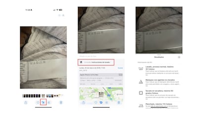 Cómo usar la aplicación de Fotos del iPhone para leer las etiquetas de la ropa.