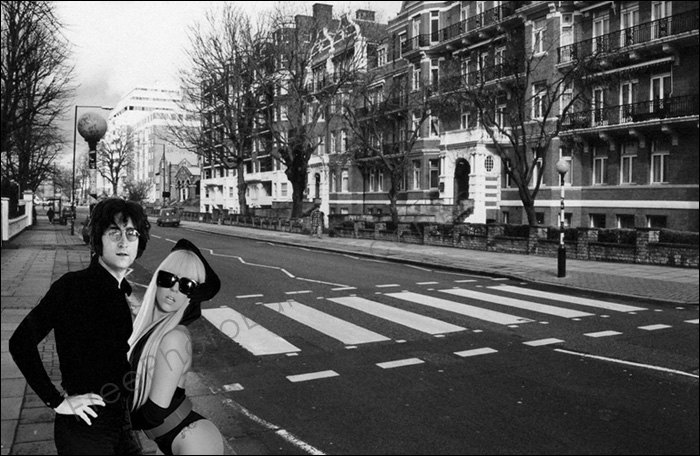 FreePhotoEditing.com. John Lennon and Lady Gaga photos merged on new ...