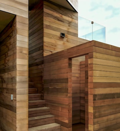 Exterior del proyecto de los Hamptons diseñado por Antonio Matres.