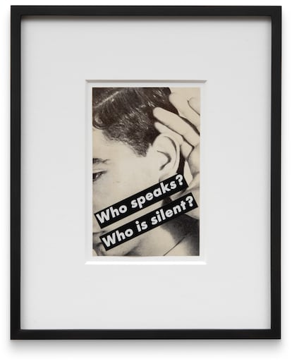 Una de las obras expuestas en la muestra de Barbara Kruger en el Guggenheim de Bilbao, en una imagen cedida. 