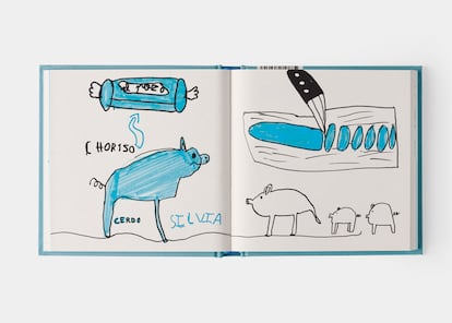 Interior de 'De la mosca y su utilidad', libro realizado con dibujos de 50 niñas y niños de 7 años del Colegio Municipal Benimaclet y publicado por Media Vaca.