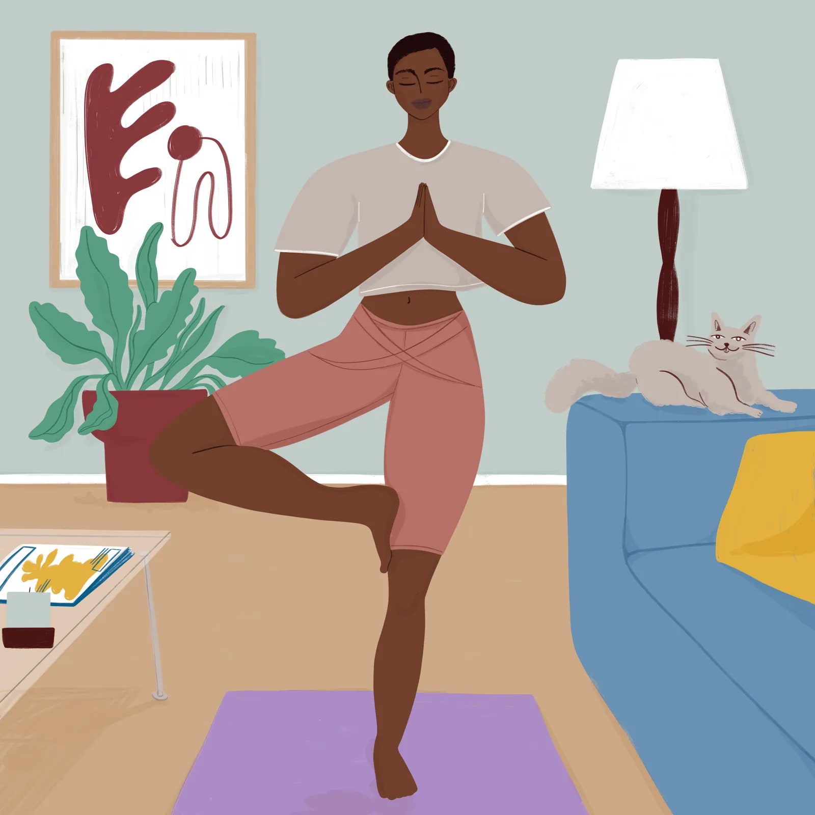 La postura del rbol fortalece piernas glúteos y abdomen y favorece la salud cognitiva.