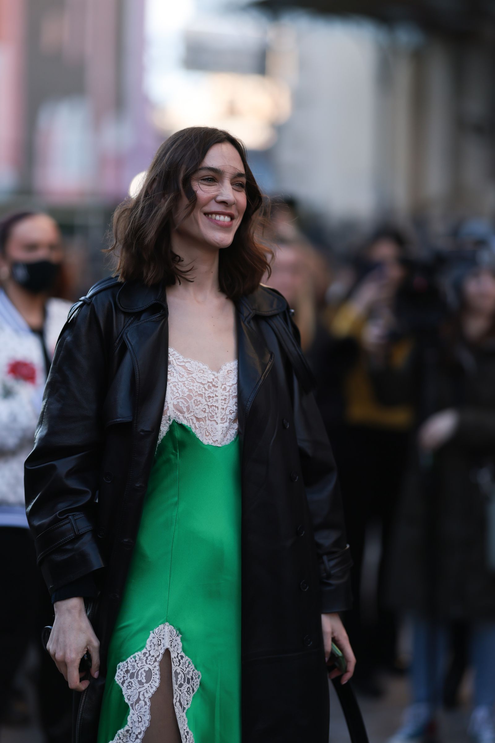 tendencia lenceros vestido slip dress encaje alexa chung