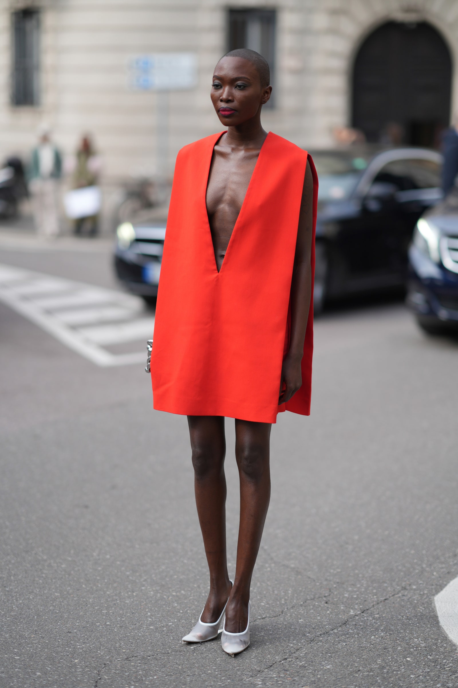 vestido rojo coral