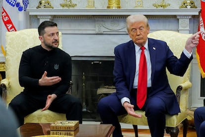 Volodímir Zelenski y Donald Trump en la Casa Blanca, en febrero pasado.