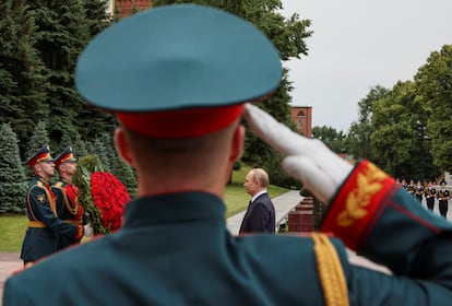 Putin, el pasado día 22, durante el homenaje en Moscú a los soldados rusos caídos en la II Guerra Mundial. 