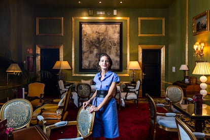 Laurence Debray, biógrafa del rey emérito, el 25 de junio de 2025 en el hotel Wellington de Madrid. 