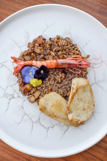 Plato de la carta del Hotel Son Bunyola Villas en Mallorca. 