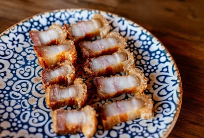 Torreznos en el restaurante Essentia