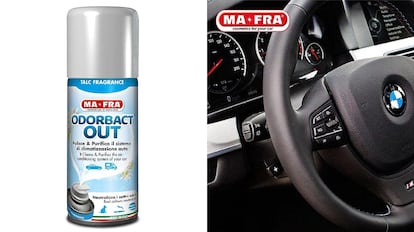 purificador de aire acondicionado para el coche con tamaño de 150 ml.