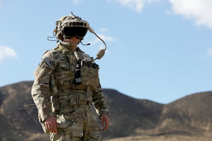 A Ranger from 3rd Battalion, 75th Ranger Regiment participates in the IVAS Capability Set 4 tropical weather testing in Camp Santiago, Puerto Rico, in March 2021. (Photo Credit: Courtney Bacon)