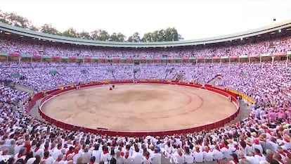 Tarde de toros en los Sanfermines de 2023.
