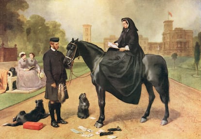 'Queen Victoria at Osborne' (1866) by Edwin Landseer, showing Queen Victoria with her attendant John Brown.