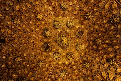 Artesonado de la sala capitular del monasterio de San Antonio el Real, en Segovia.