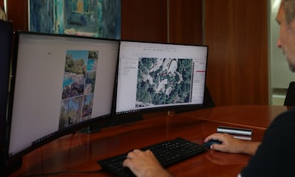 Javier Torres, director insular de Nuevas Tecnologías, localiza la ubicación de un anuncio de AirBnb sin licencia. 