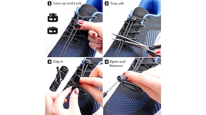 Cordones elásticos sobre fondo blanco.