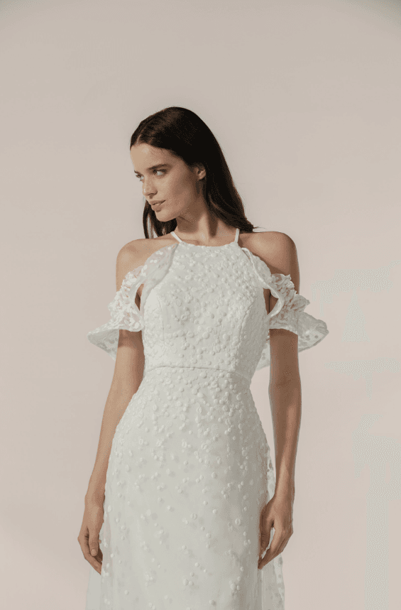 vestido novia volantes jesús peiró