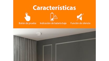 Detector de humos sobre fondo blanco