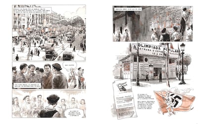 Páginas de la novela gráfica 'Fotógrafos de guerra'.