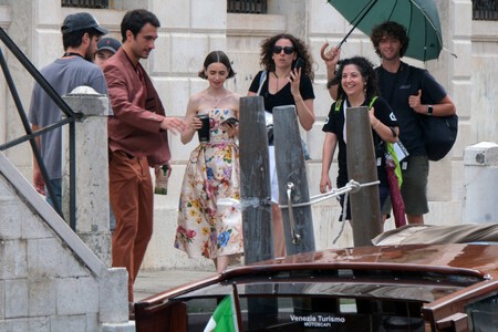 Actor Lily Collins Walks On 1017943855