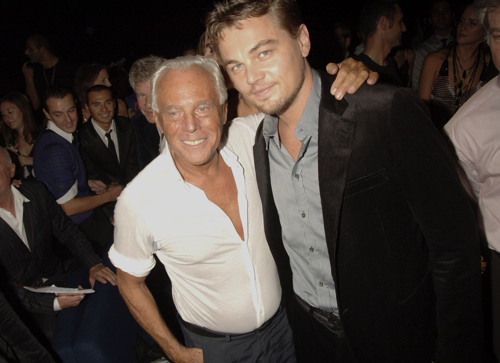 El diseñador con DiCaprio en el año 2006.