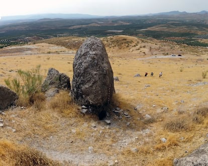 Vista del gran falo de Fontanar, en una imagen cedida por el Instituto Universitario de Investigación en Arqueología Ibérica.