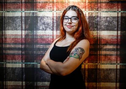 Luna Wine, en el salón del club en Madrid donde se hizo la entrevista múltiple.