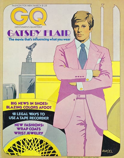 ¿Quién mejor para interpretar a 'El gran Gatsby', un millonario misterioso obsesionado por un viejo amor? En la imagen, Redford en una portada de GQ de 1973 que promocionaba la película. 