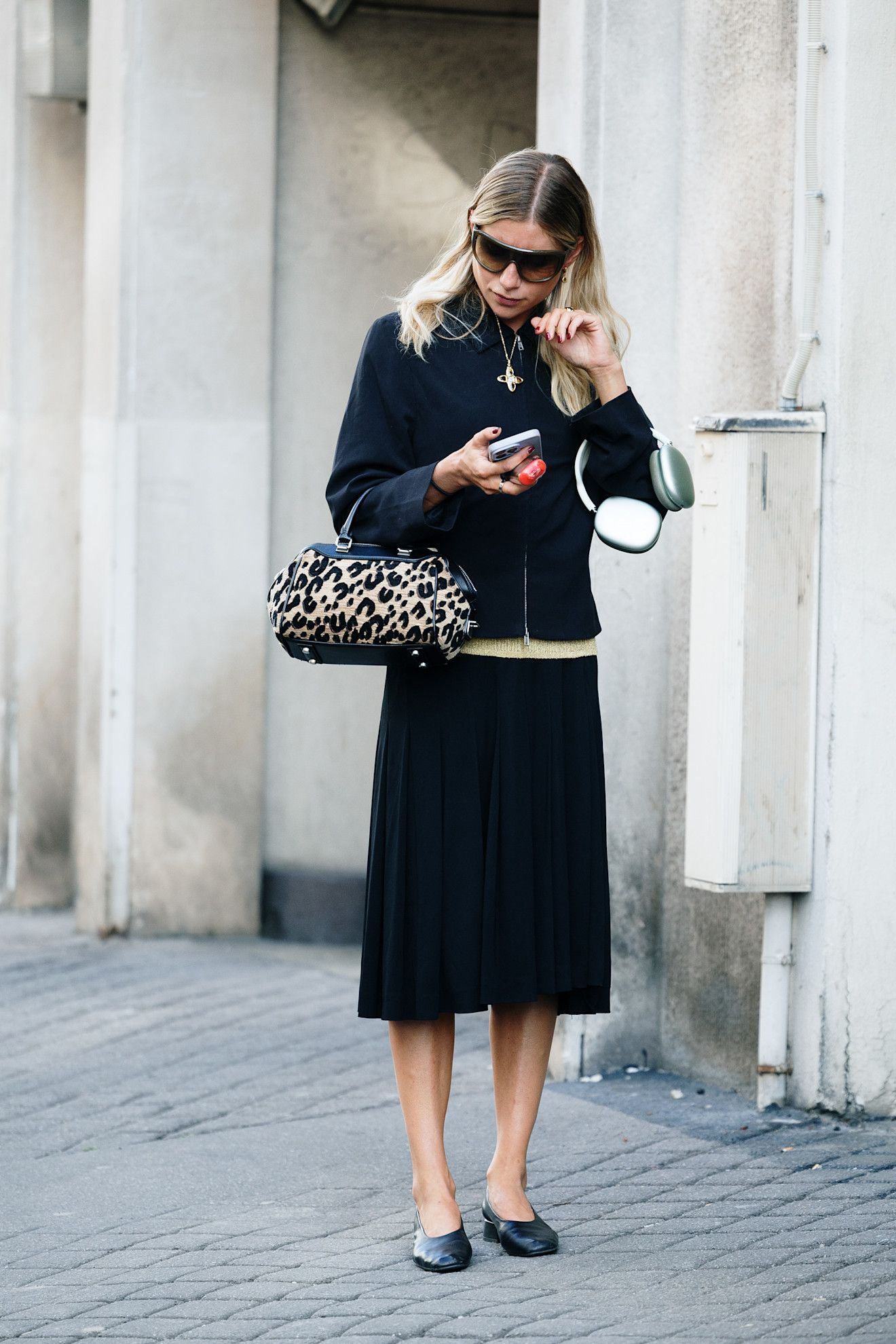 bolso con estampado de leopardo