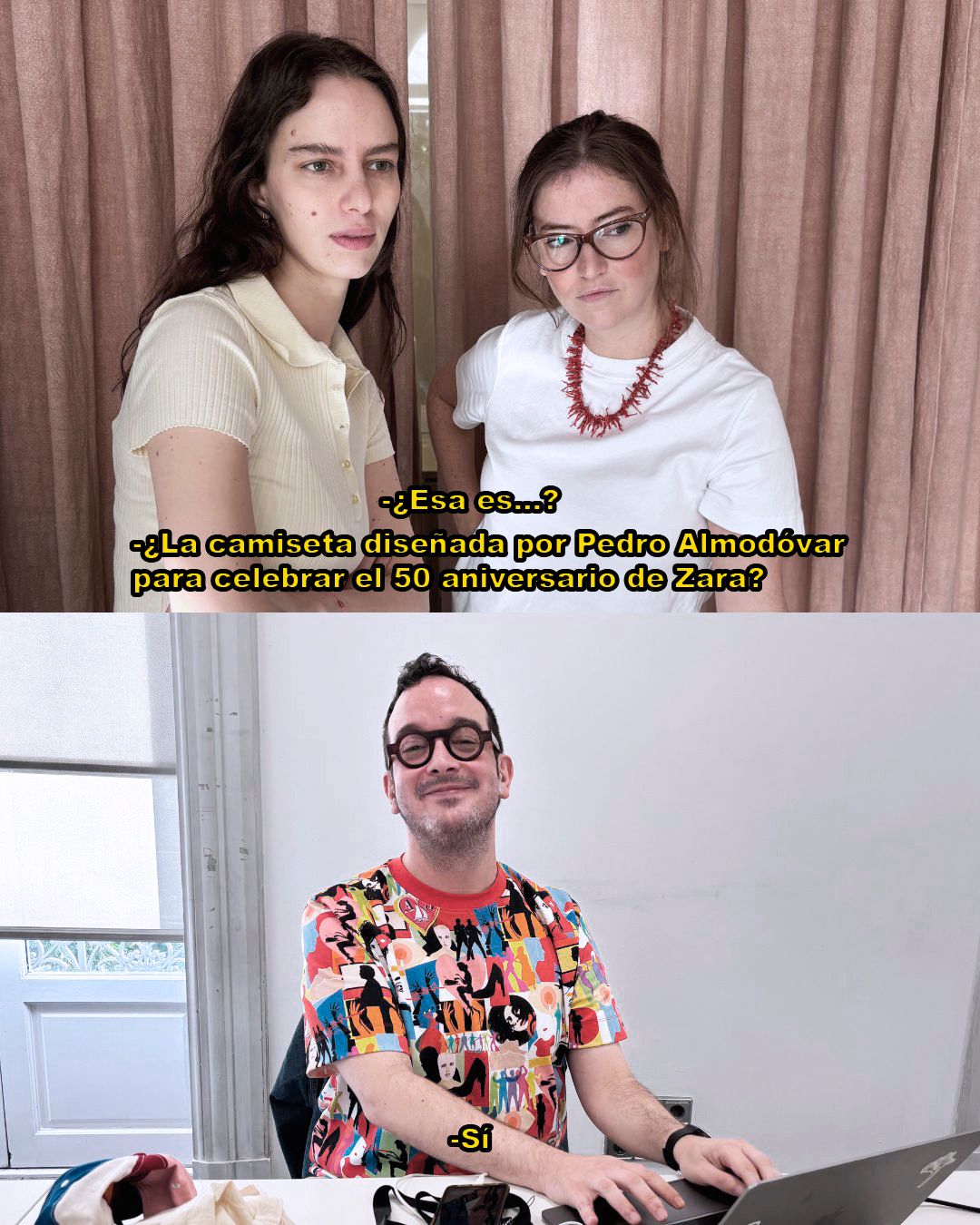 Llev un día la camiseta de Pedro Almodóvar para Zara