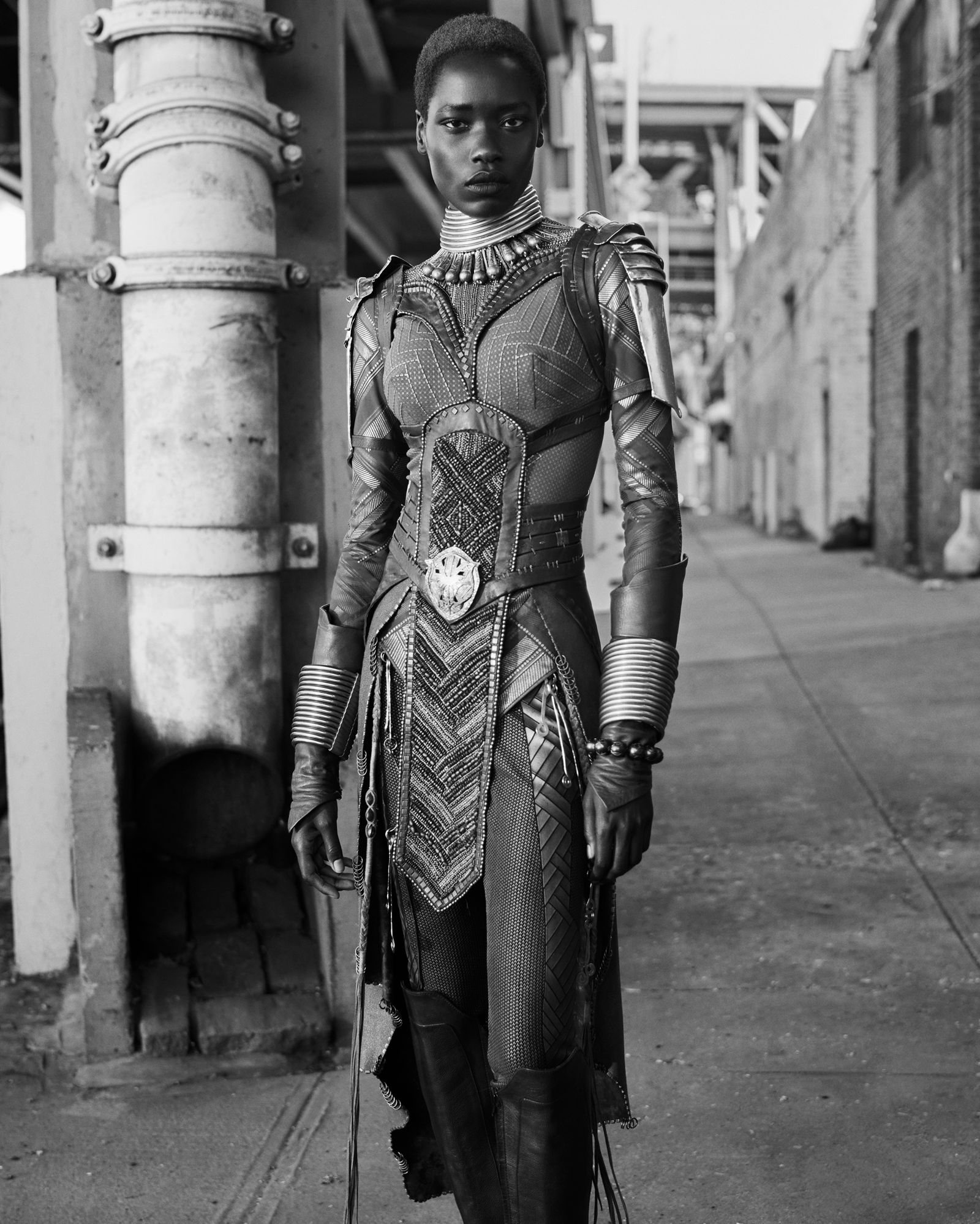 Uno de los diseños de Carter para las Dora Milaje la guardia real femenina de Wakanda en la saga Black Panther de Marvel...