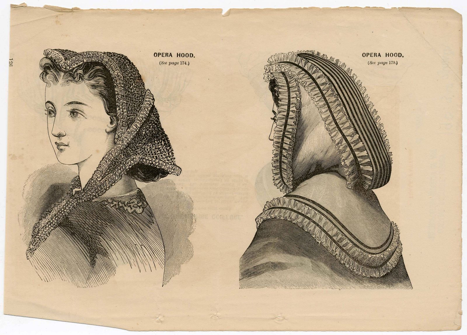 Ilustración con dos estilos distintos de capuchas de ópera del museo Met de Nueva York.
