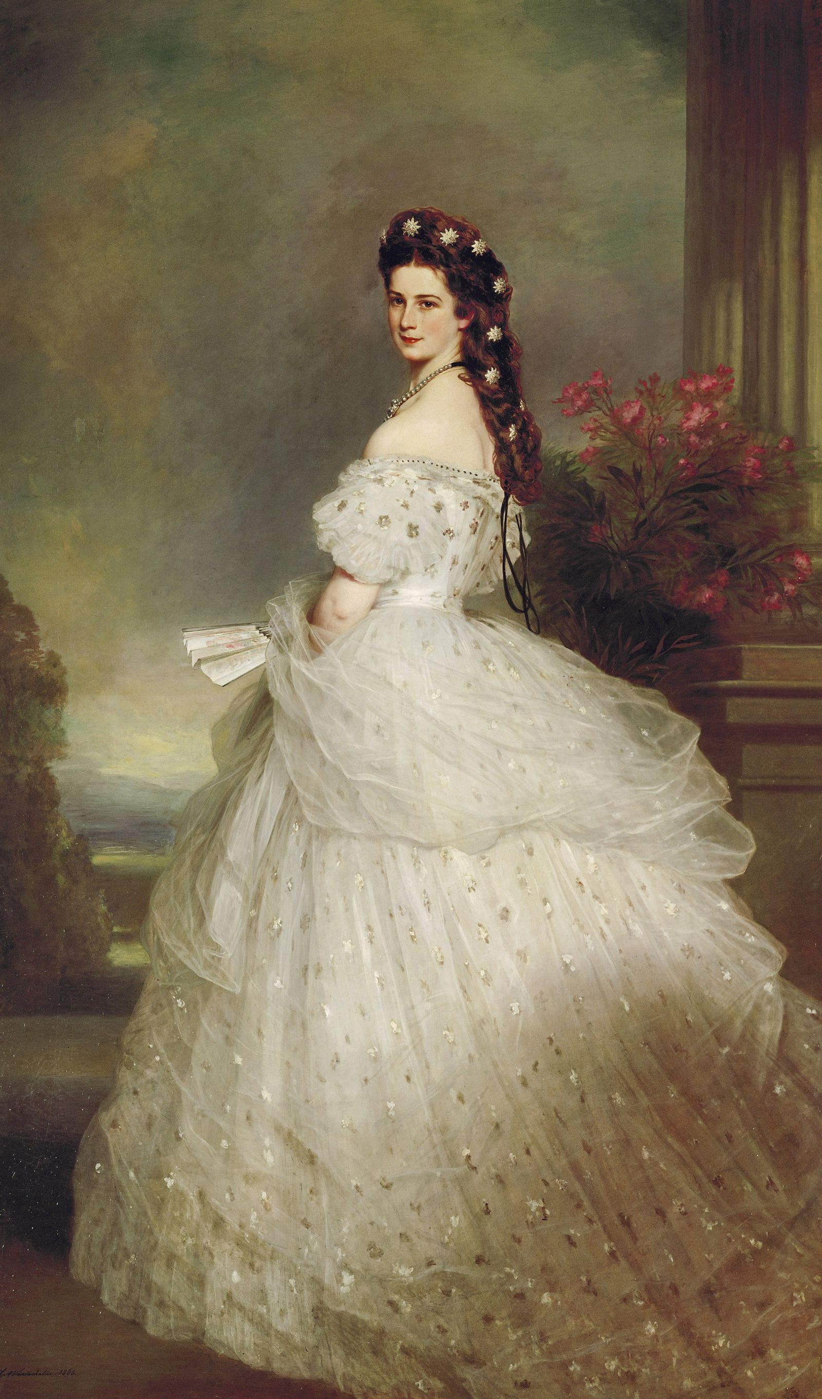 Image may contain Elisabeth of Bavaria Art Painting Clothing Dress Adult Person Wedding Formal Wear and Fashion