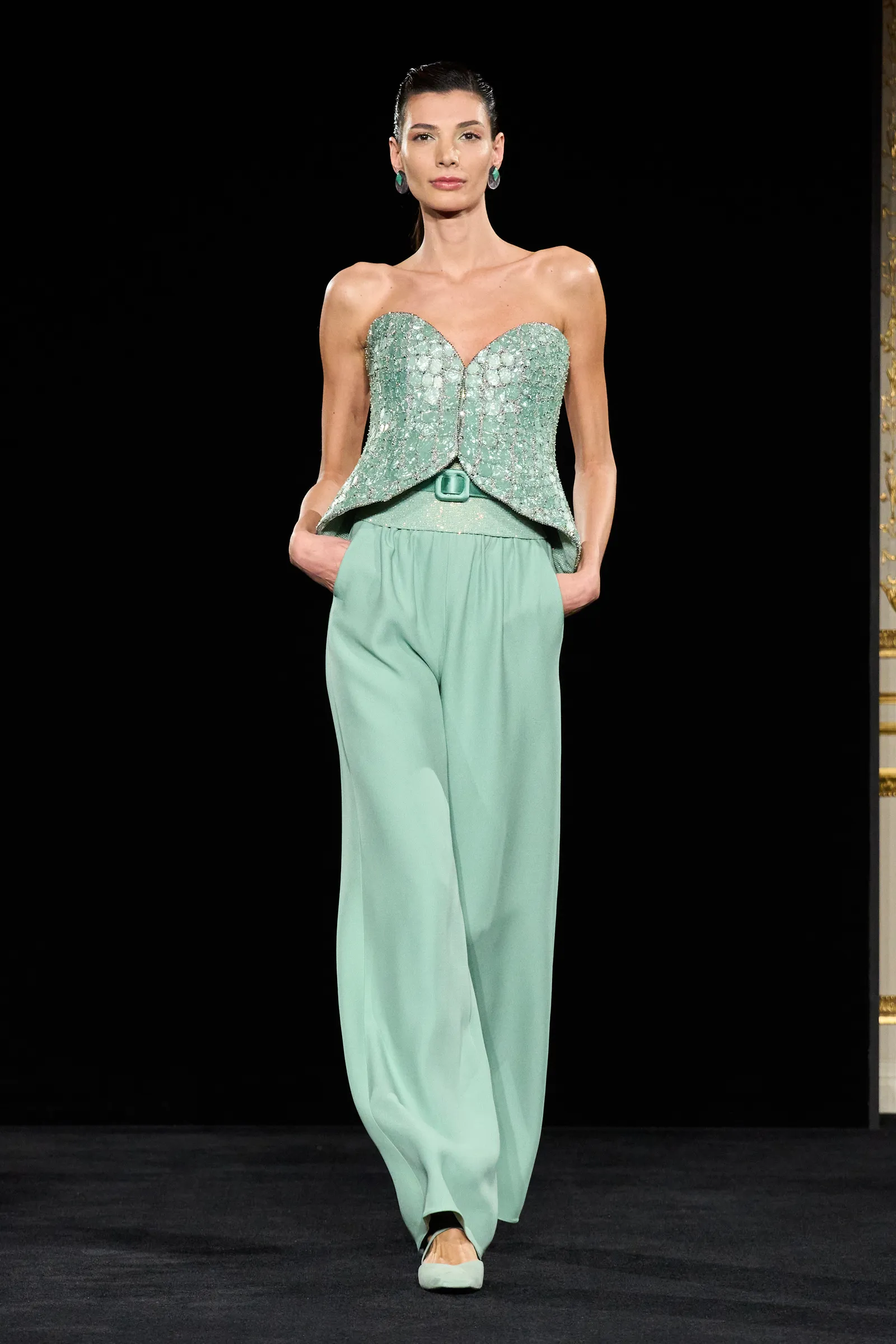 Image may contain Ana María Orozco Formal Wear Clothing Dress Fashion Adult Person Evening Dress Gown and Wedding