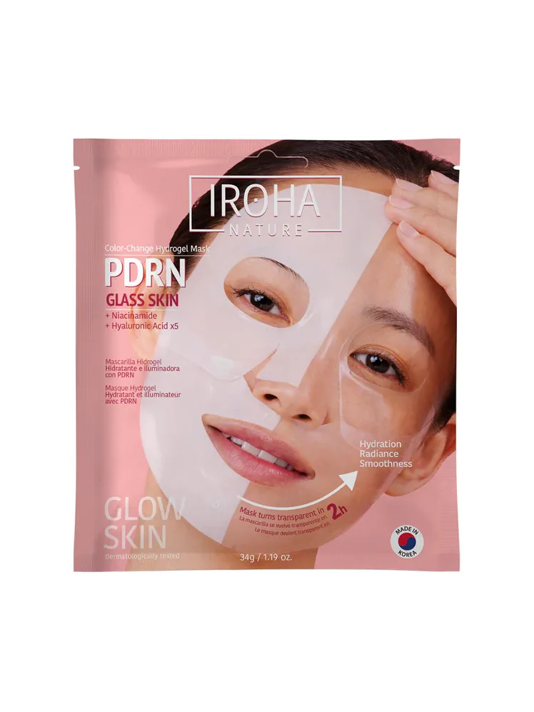 Mascarilla Iluminadora Hidrogel Glass Skin con PDRN, de Iroha Nature 