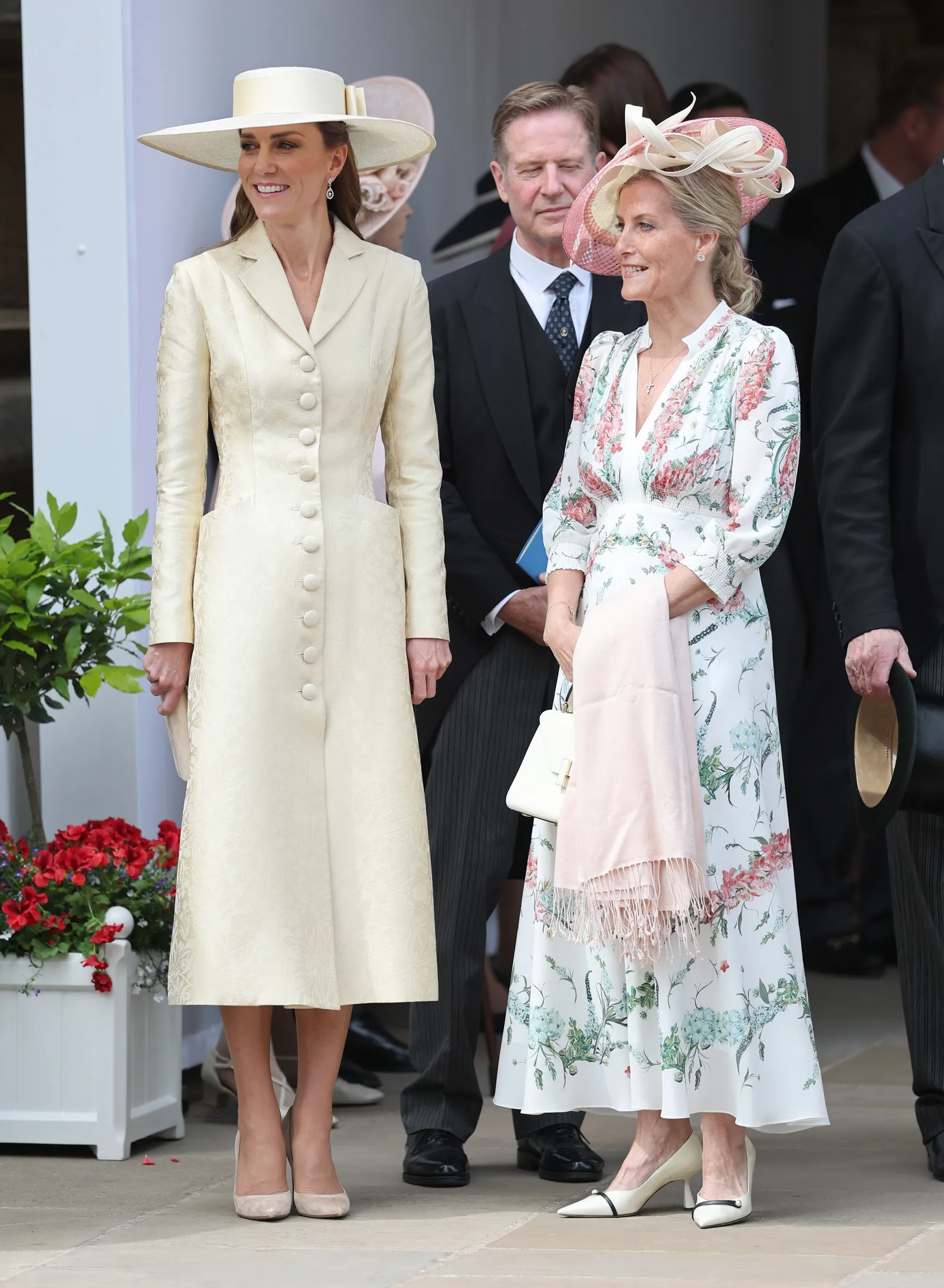 WINDSOR ENGLAND JUNE 15 Catherine Princess of Wales and Sophie Duchess of Edinburgh smile as they attend the 2026 Order...