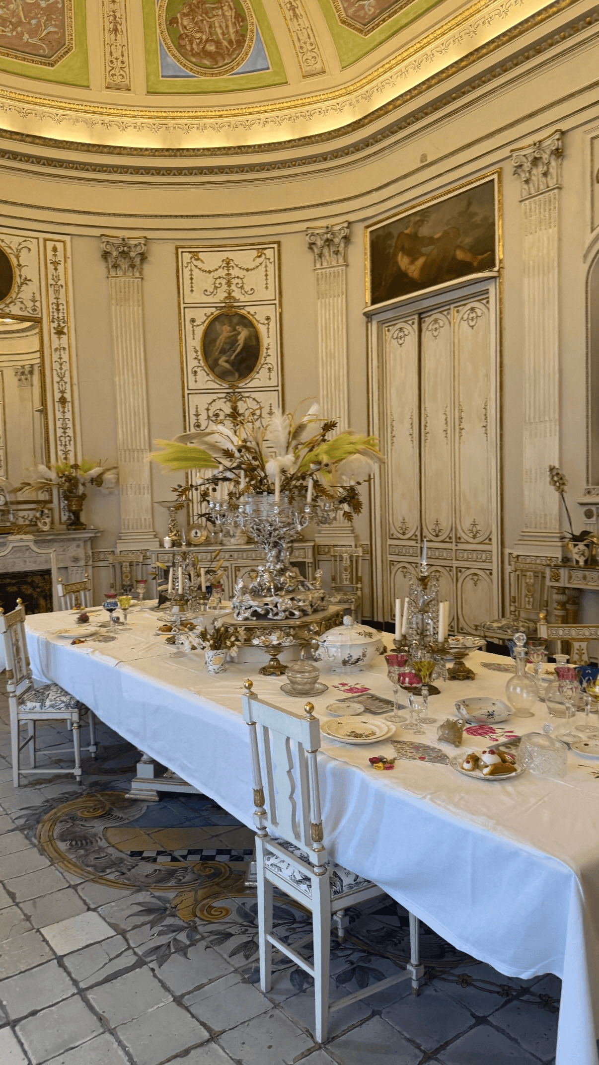 Image may contain Architecture Building Dining Room Dining Table Furniture Indoors Room Table and Interior Design