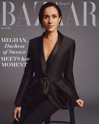 La sastrería contemporánea se vuelve un sello con blazers estructurados y pantalones rectos (Portada Harper´s Bazaar)